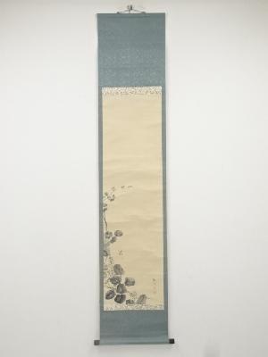 渡辺祥英筆　花に蜂図　肉筆紙本掛軸